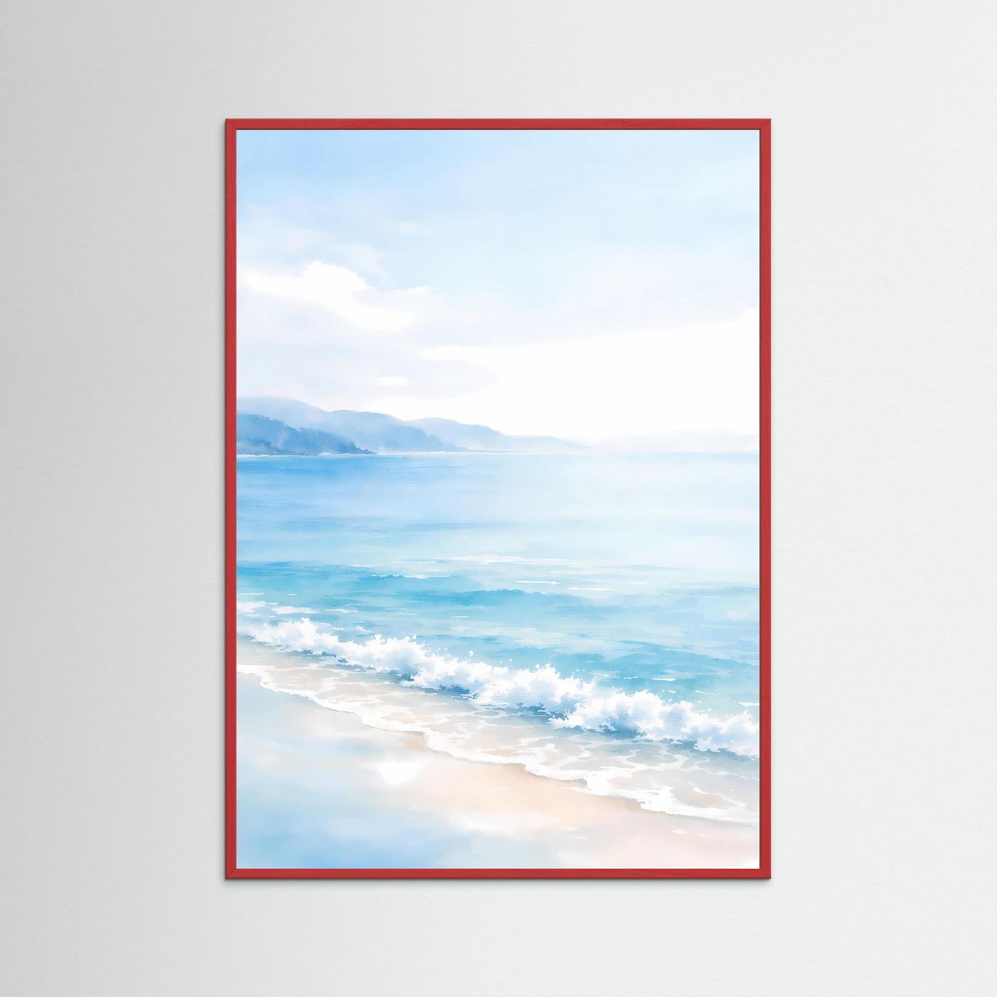 Poster Mediterrane Küste im Morgenlicht | Minimalistisches Meer Wandbild