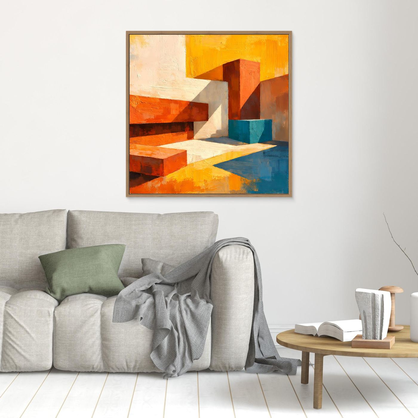 Leinwand Abstrakte Geometrische Formen im Licht | Modernes Architektur Wandbild