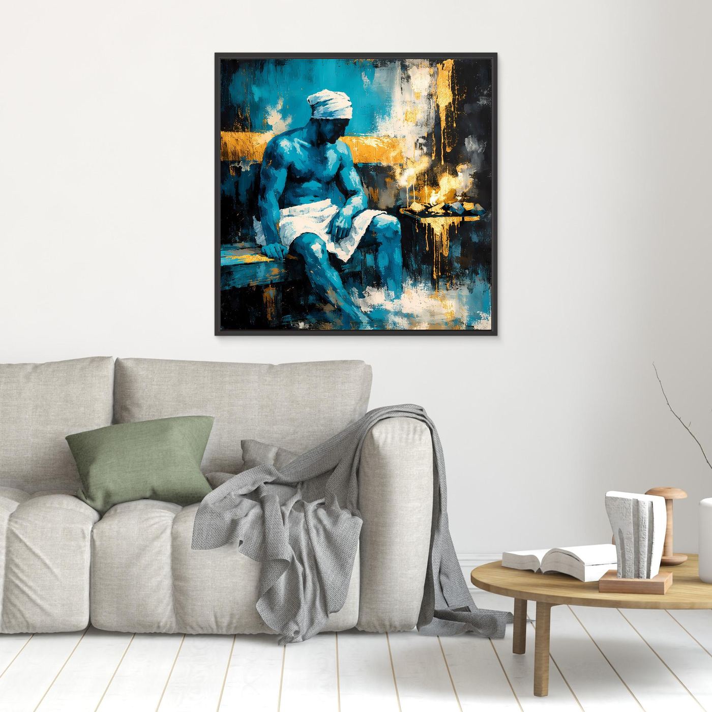 Leinwand Entspannung in der Sauna | Modernes Abstraktes Wellness Wandbild