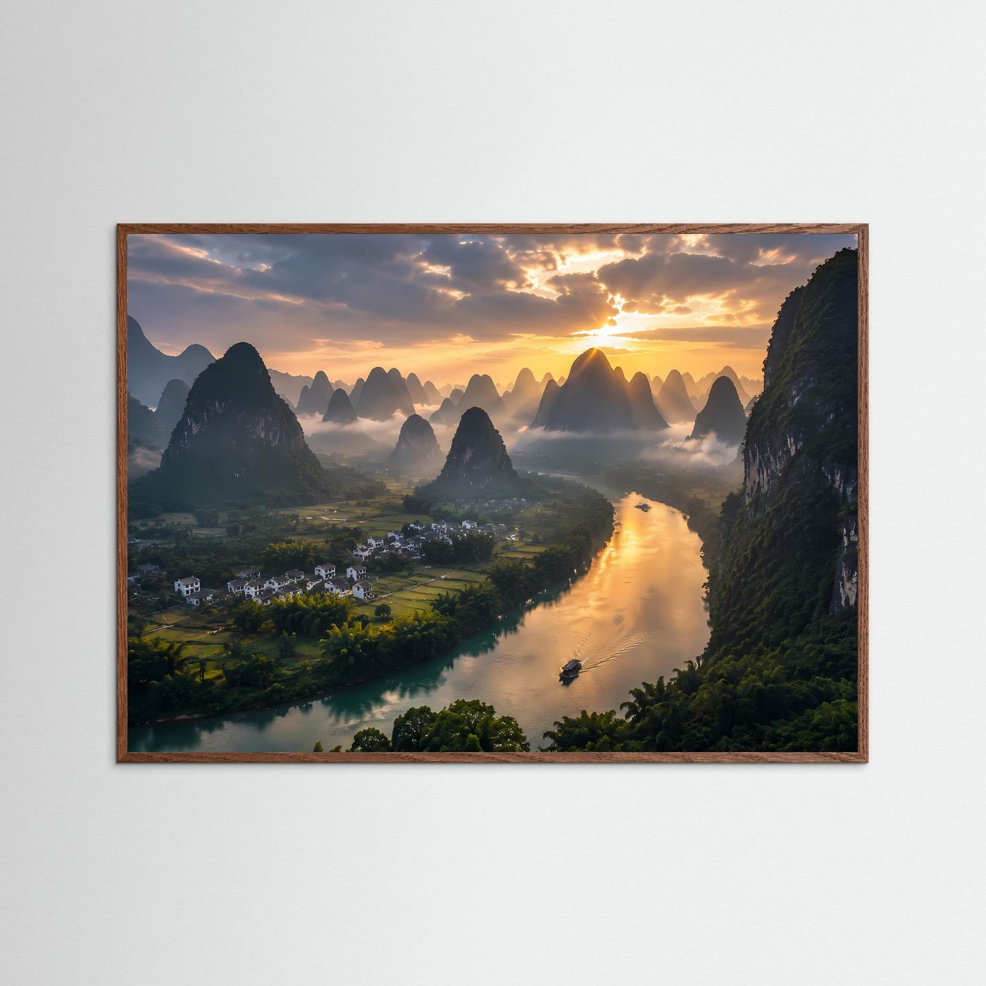 Magischer Li-Fluss in China | Atemberaubende Karstberge & Natur Poster