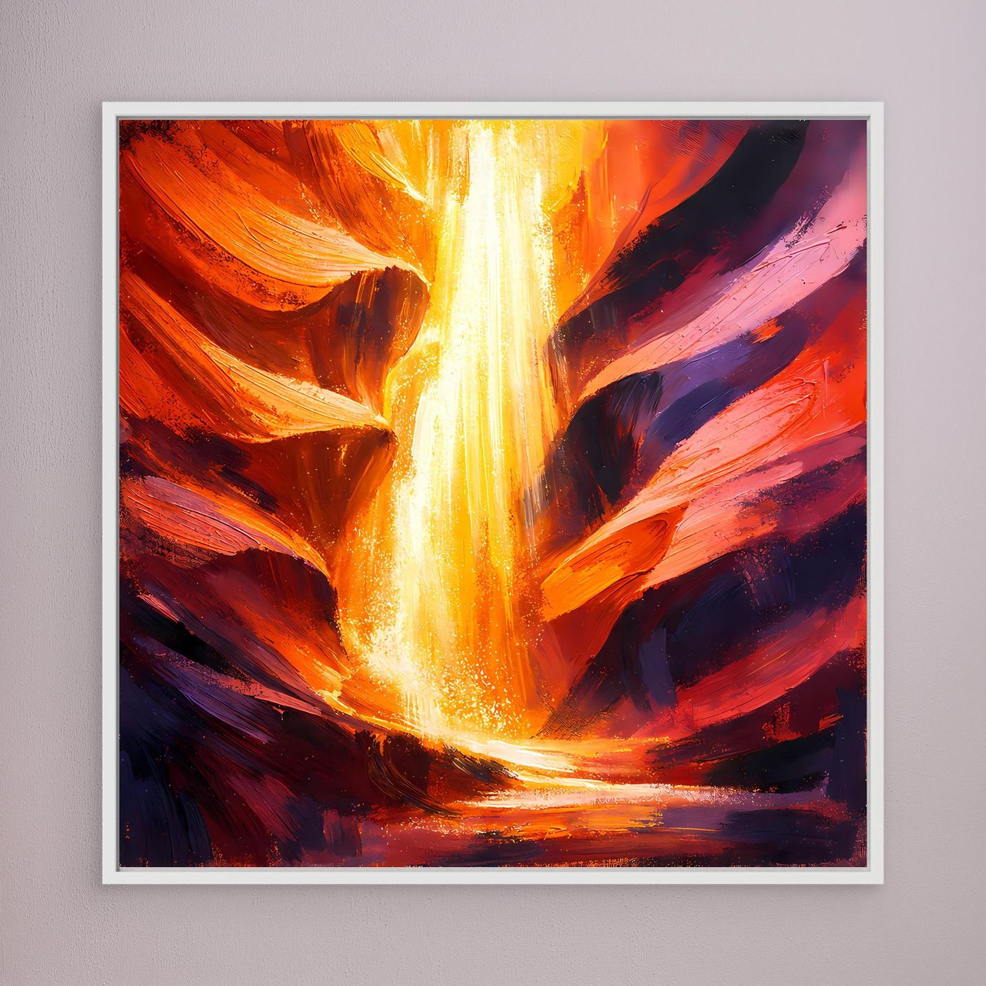 Leinwand Abstraktes Antelope Canyon Lichtspiel | Majestätisches Felsenschlucht Wandbild