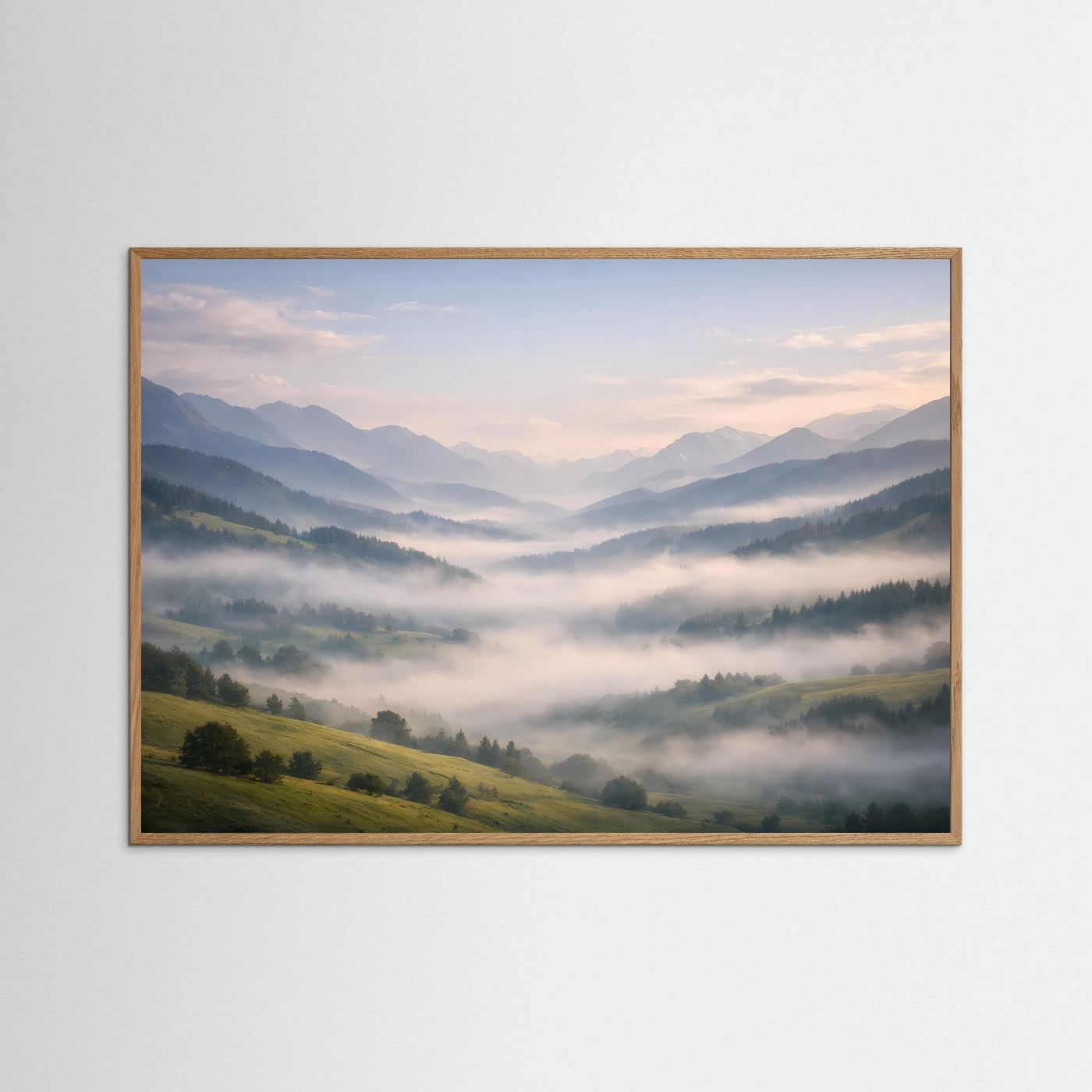 Sanftes Nebeltal im Morgenlicht | Alpen & Landschafts-Wandbild