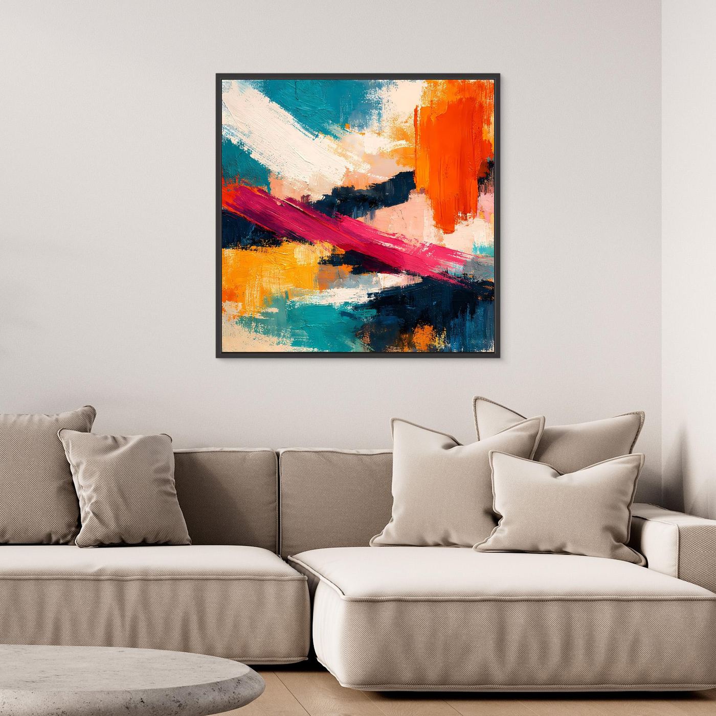 Premium Leinwand Modernes Abstraktes Gemälde | Wandbild Farbexplosion im Impasto-Stil