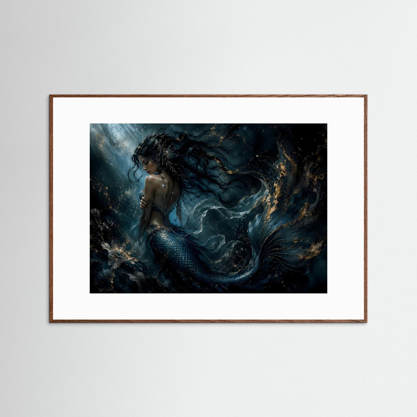 Mystische Meerjungfrau im Unterwasser-Zauber | Fantasy Art & Wandbild