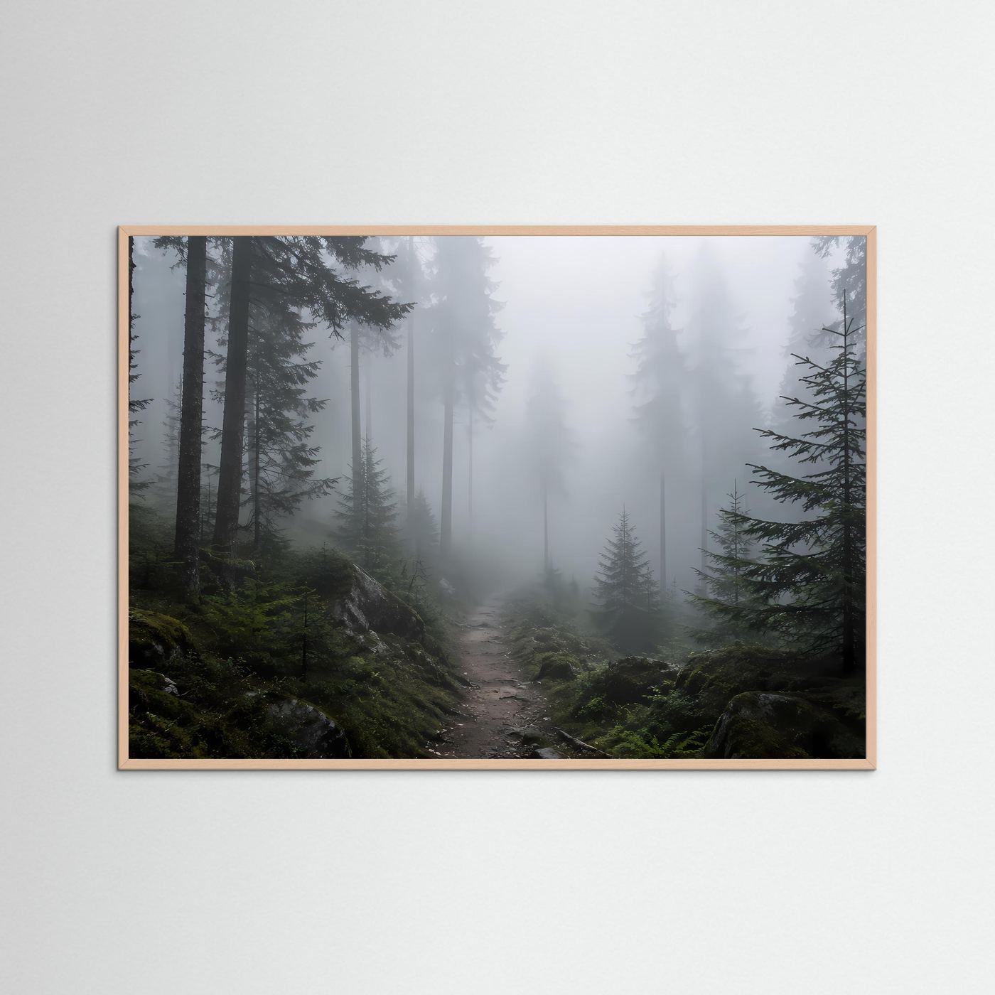 Mystischer Nebelwald | Atmosphärische Waldlandschaft Wandkunst