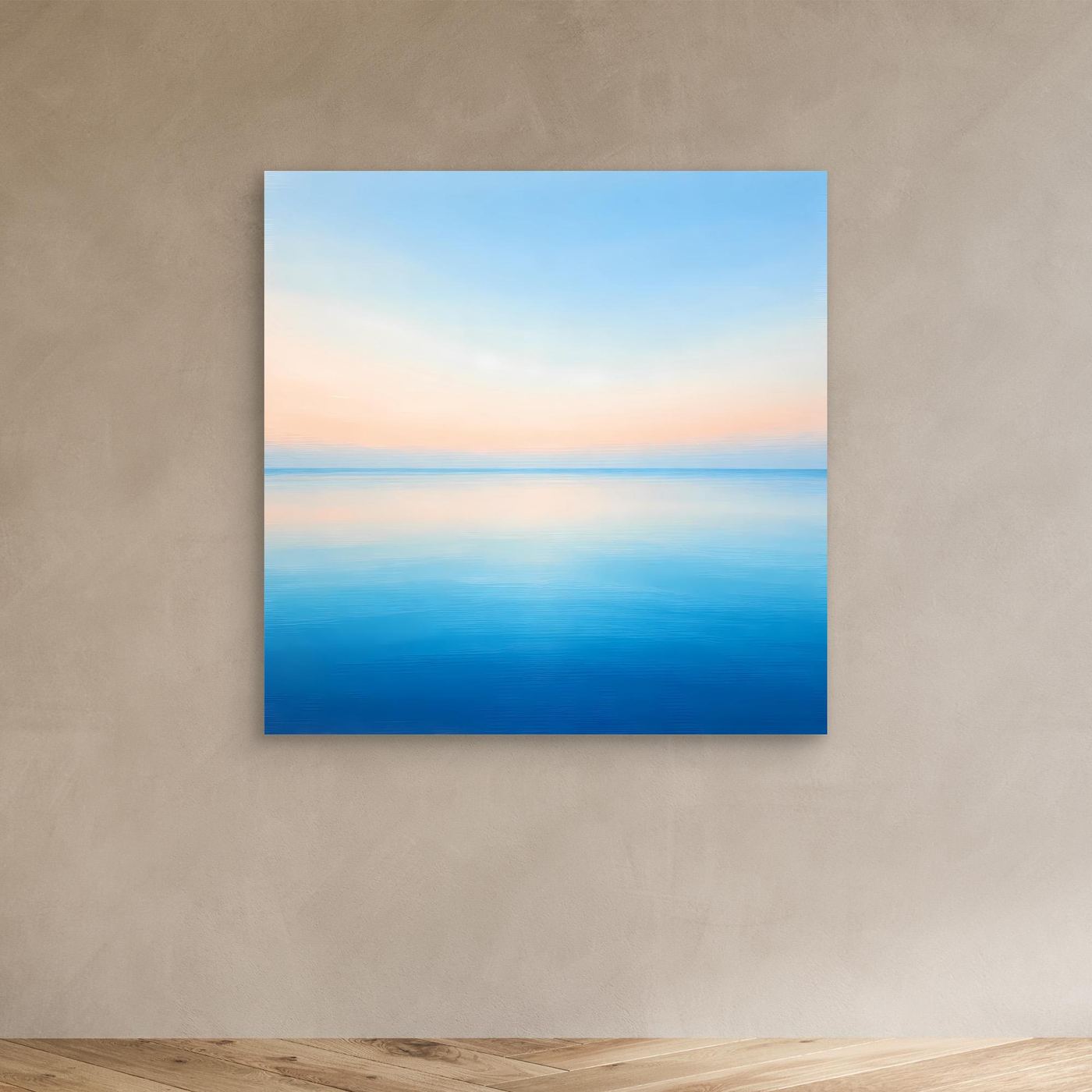 Leinwand Minimalistischer Meereshorizont im Pastelllicht | Abstraktes Ozean Wandbild