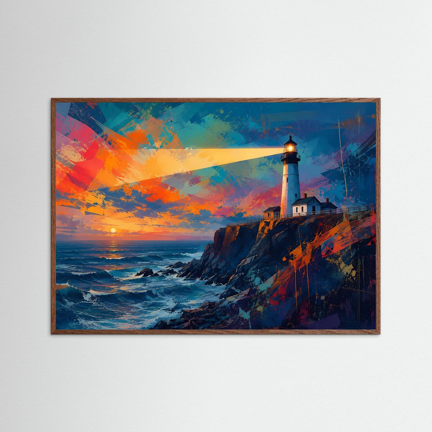 Leuchtturm im Abendlicht | Maritimes Panorama & Kunstdruck Querformat