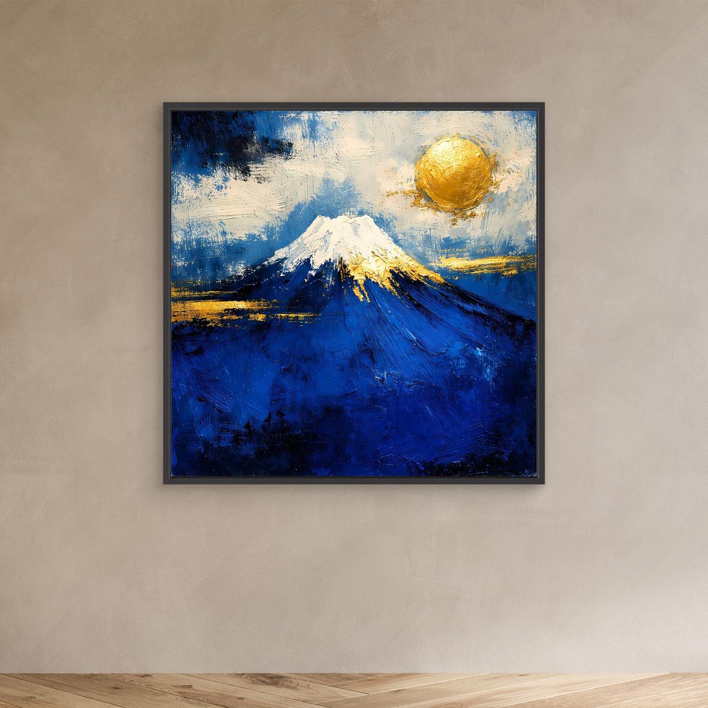 Leinwand Majestätischer Berg Fuji im Sonnenuntergang | Abstraktes Japan Wandbild Moderne Kunst