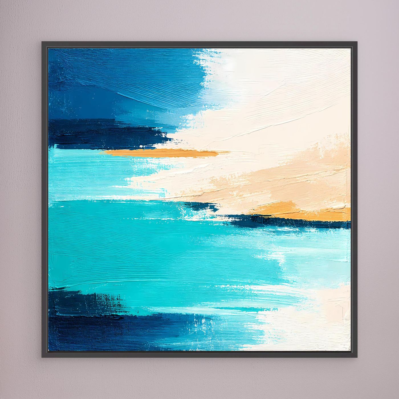 Leinwand Abstrakte Meeresbrise in Türkis und Beige | Modernes Acryl Wandbild
