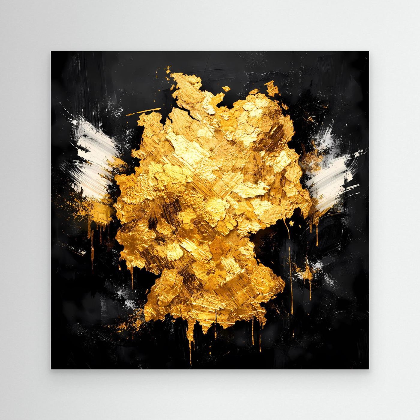 Leinwand Elegante Deutschlandkarte in Gold & Schwarz | Modernes Abstraktes Wandbild