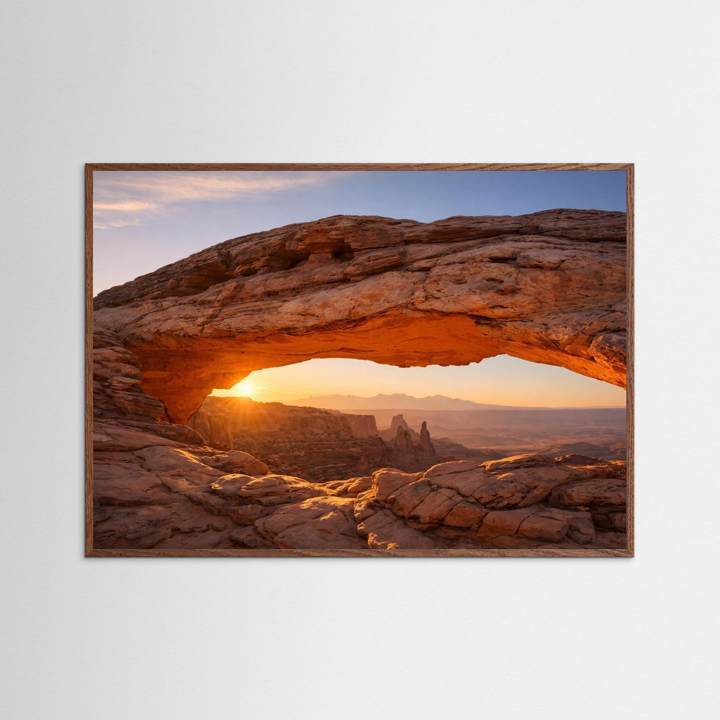 Faszinierender Felsenbogen im Sonnenuntergang | Wüsten- & Canyon-Panorama Poster Querformat