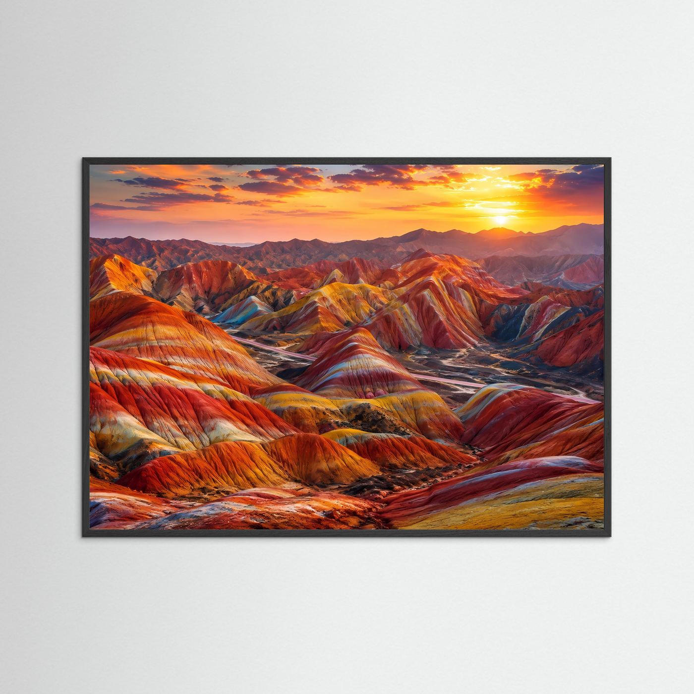 Farbenprächtige Rainbow Mountains | Zhangye Danxia & China Natur Poster