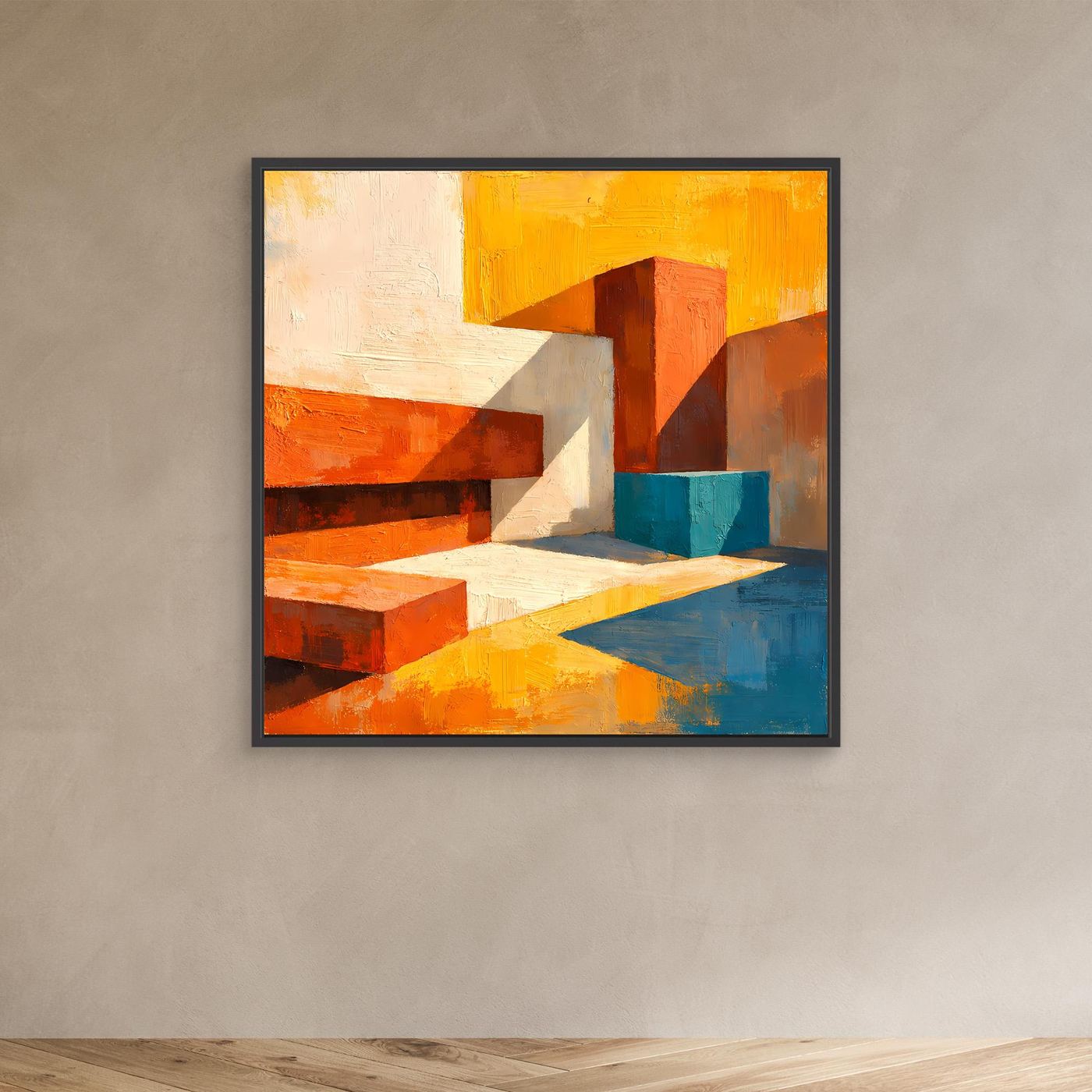 Leinwand Abstrakte Geometrische Formen im Licht | Modernes Architektur Wandbild