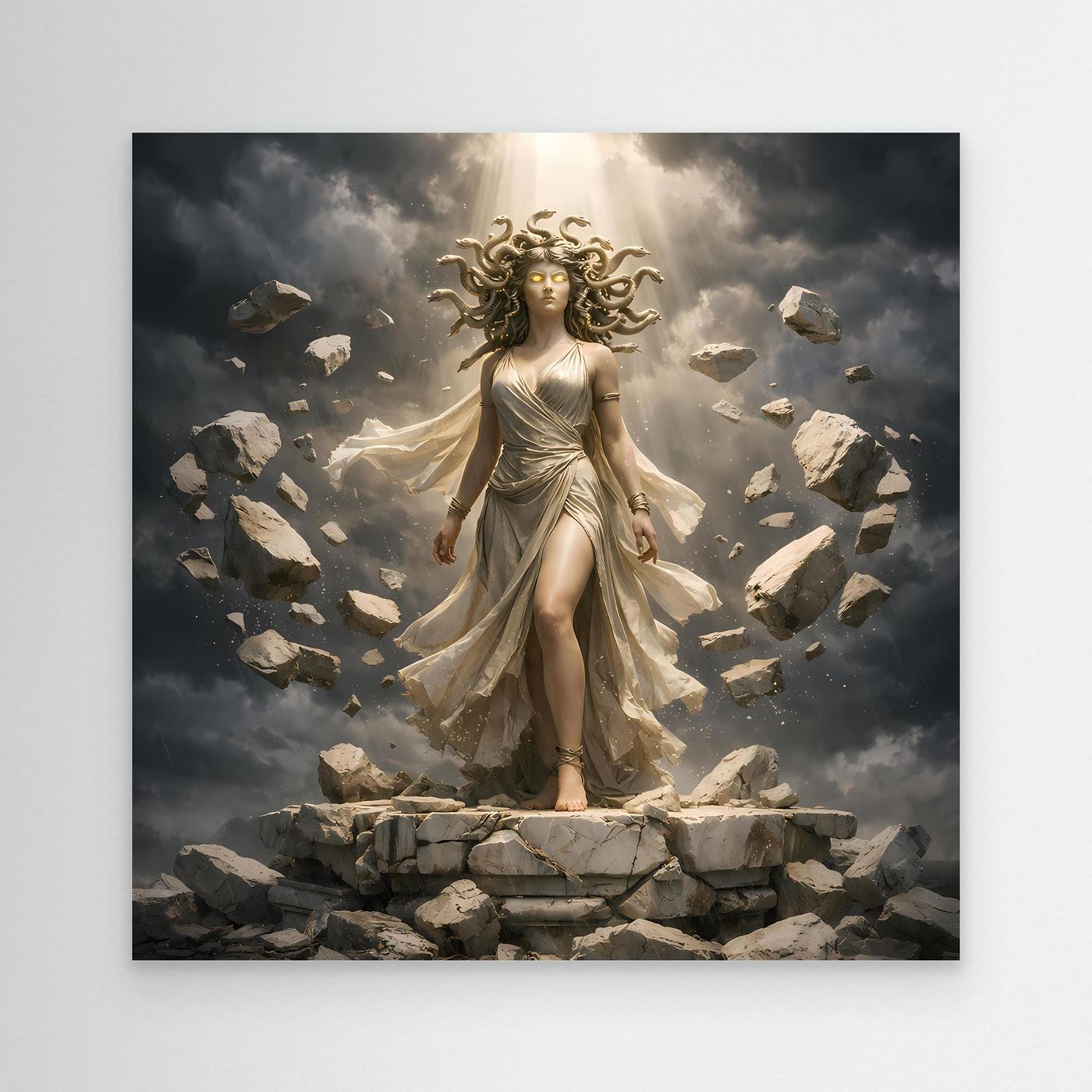 Premium Leinwand Medusa Gorgone Mythologie | Modernes Kunst Poster Fantasy Wandbild antik