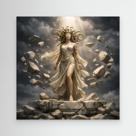 Premium Leinwand Medusa Gorgone Mythologie | Modernes Kunst Poster Fantasy Wandbild antik
