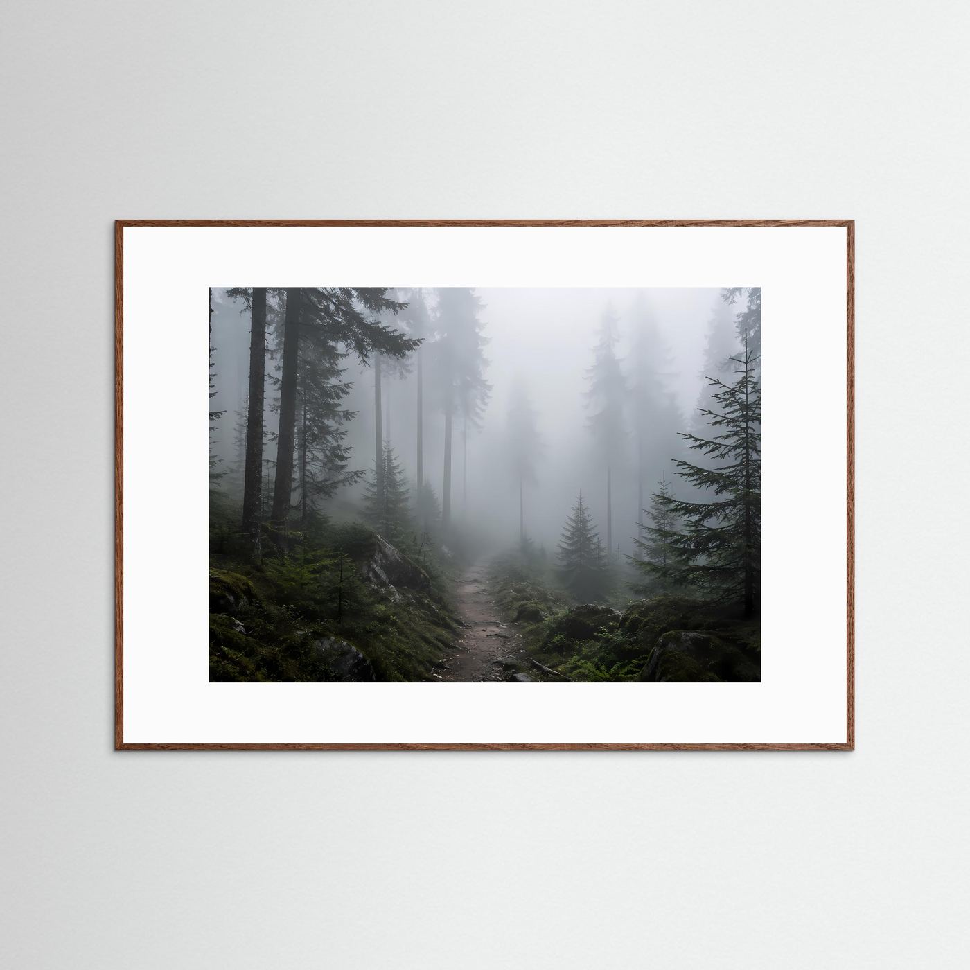 Mystischer Nebelwald | Atmosphärische Waldlandschaft Wandkunst
