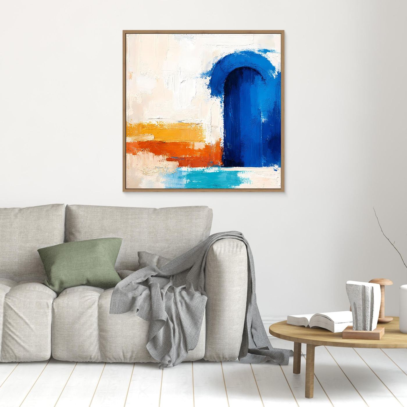 Leinwand Blauer Marokkanischer Torbogen | Abstraktes Orientalisches Wandbild