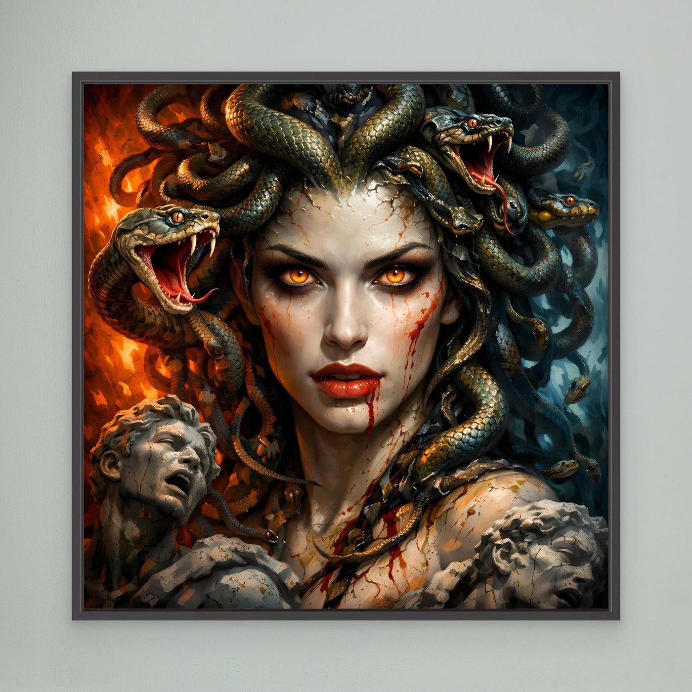 Leinwand Mythische Medusa mit Schlangenhaar | Griechische Mythologie Wandbild