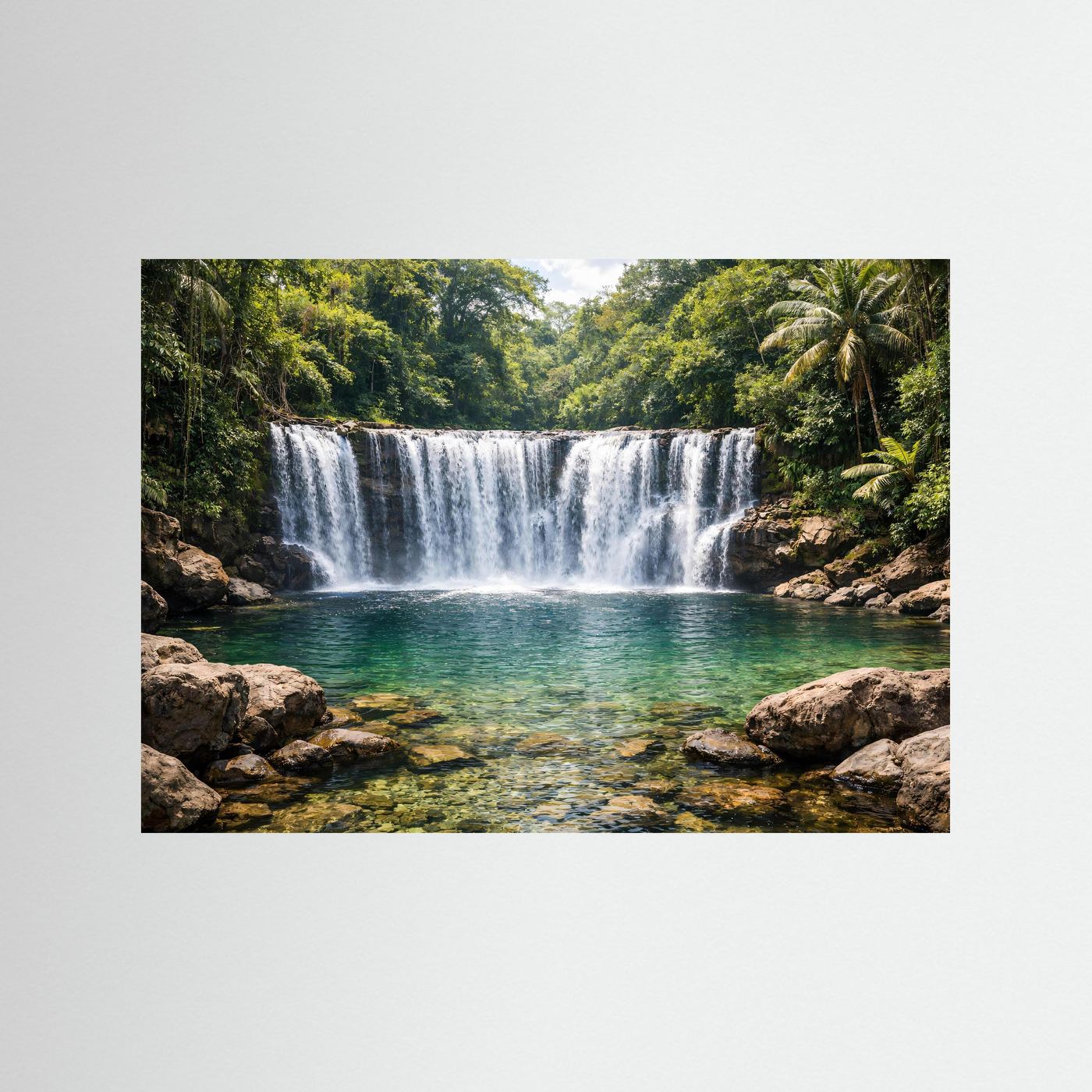 Tropischer Dschungel-Wasserfall im Paradies | Natur & Urwald Poster Querformat