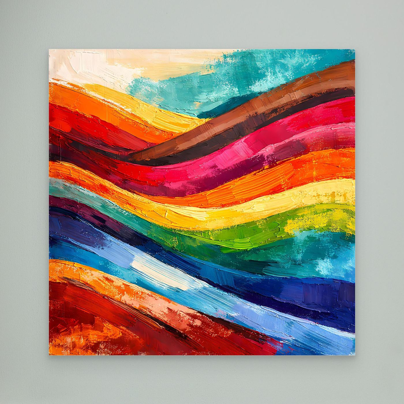 Abstraktes Farbenspiel Leinwandbild | Moderne Farbexplosion Kunst-Wandbild