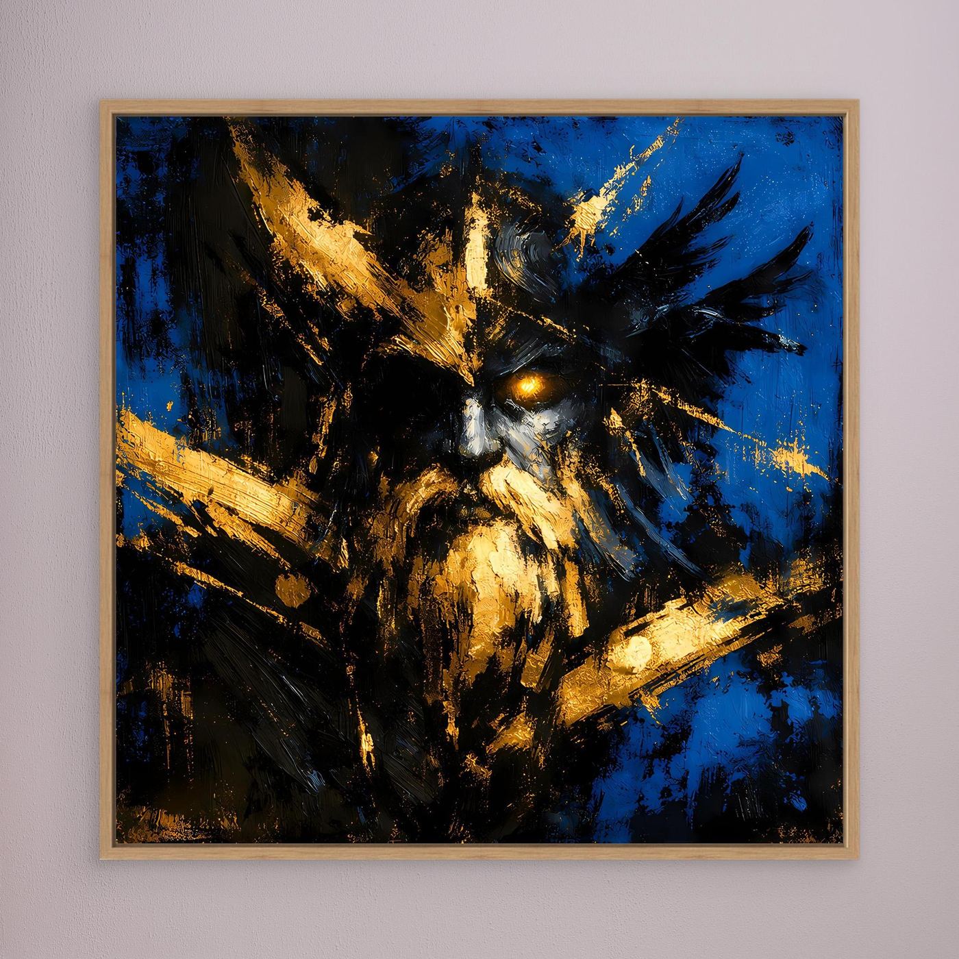 Leinwand Mythischer Nordischer Gott Odin | Abstraktes Wikinger Wandbild