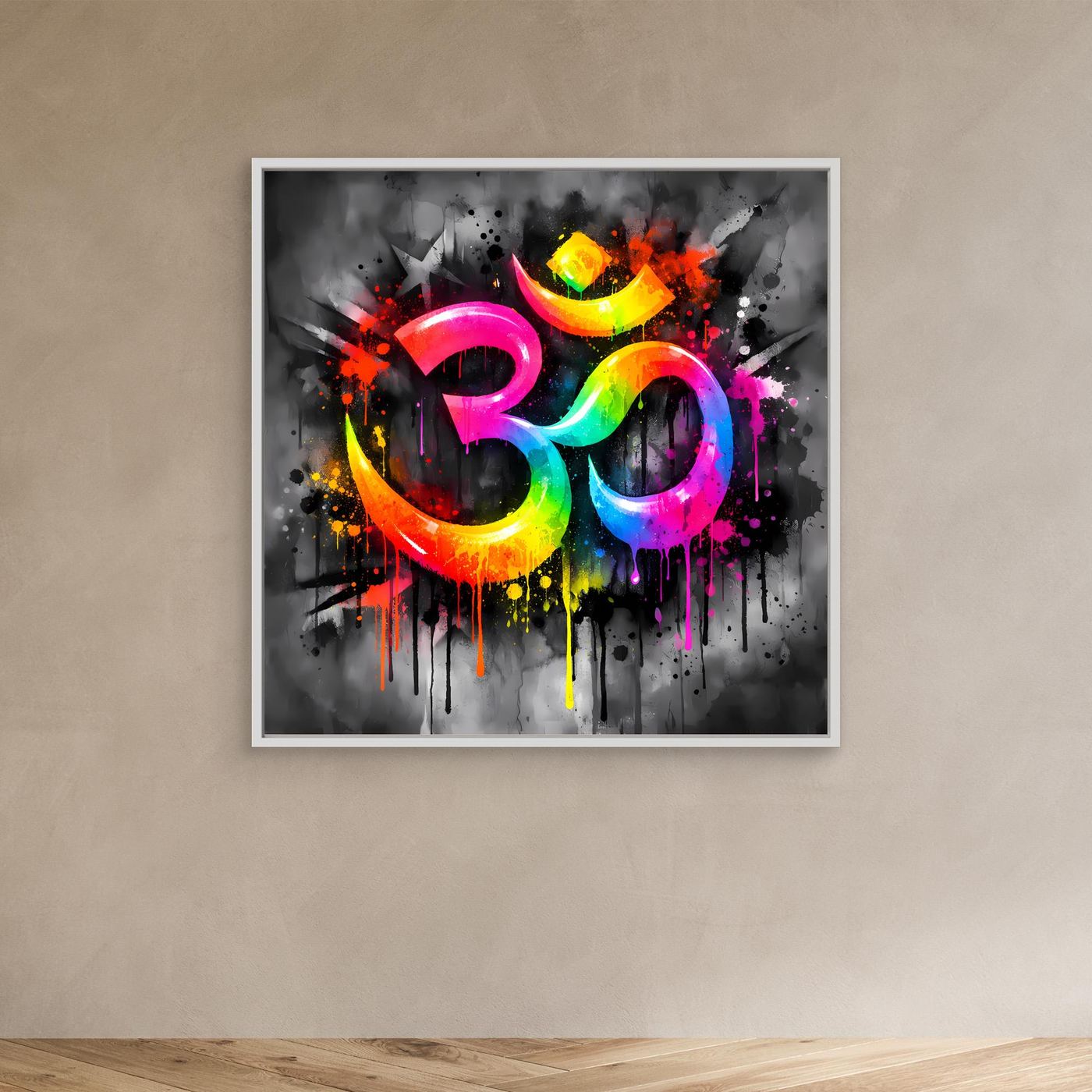 Leinwandbild Spirituelles Om-Symbol | Abstraktes Yoga & Meditation Wandbild auf Keilrahmen