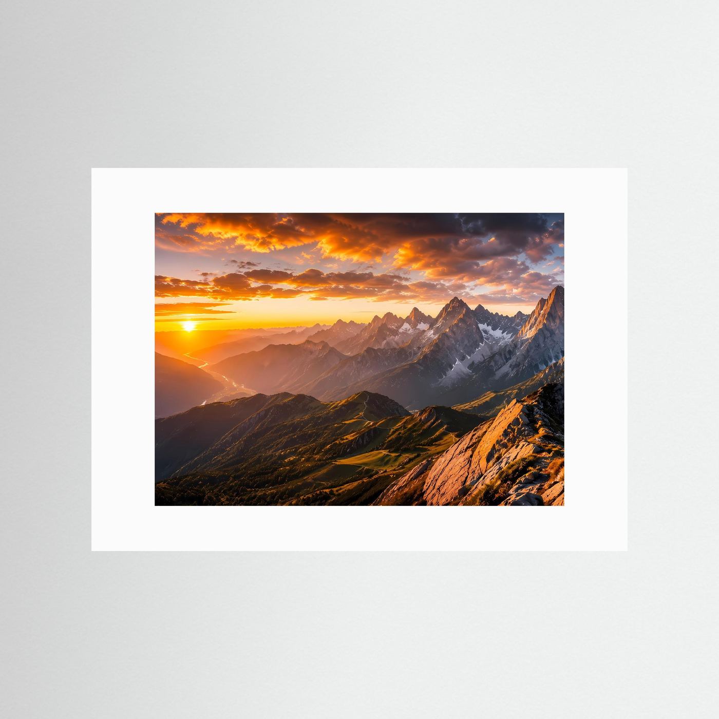 Majestätische Alpen im Abendlicht | Panorama Berg & Natur Poster Querformat