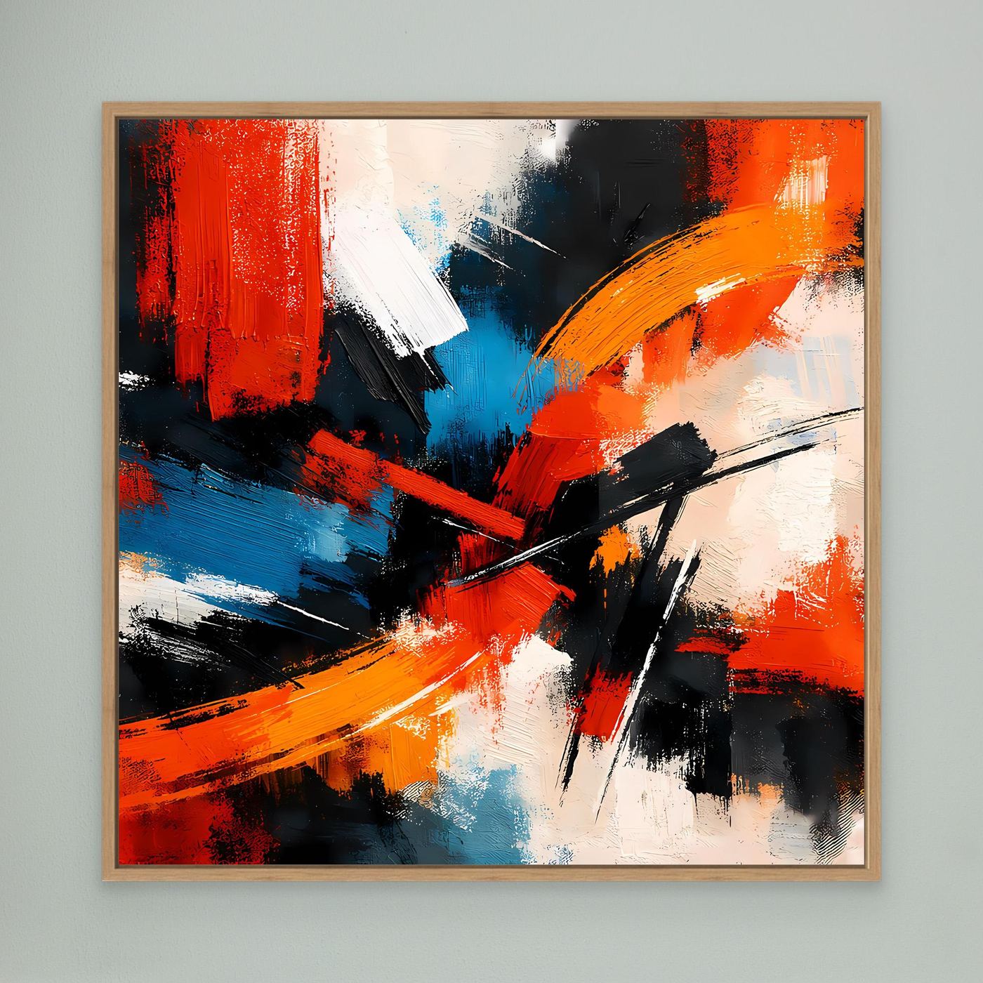 Leinwandbild Abstrakte Farbexplosion | Modernes Expressionistisches Wandbild auf echtem Holzkeilrahmen