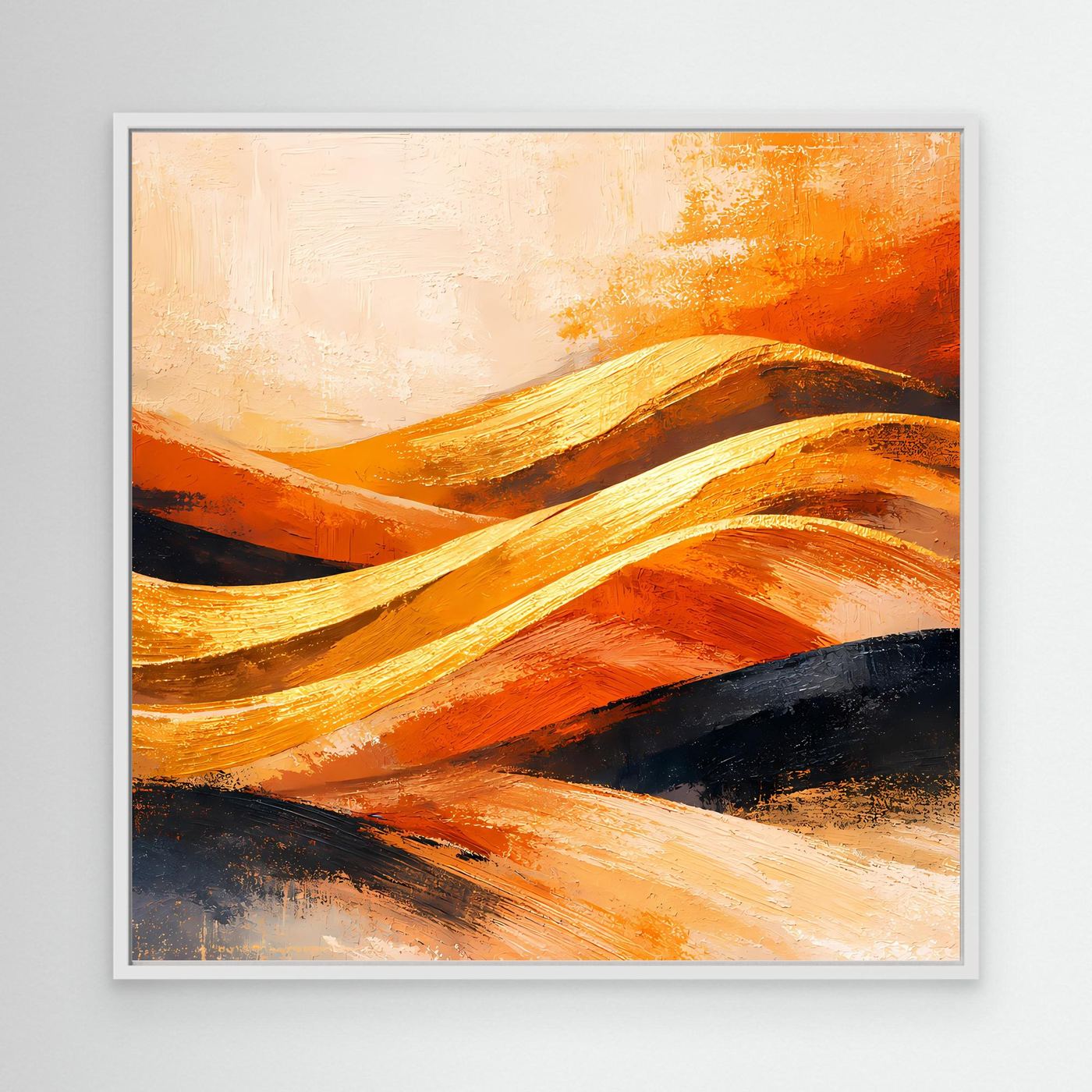 Leinwand Goldene Wüstendünen | Abstraktes Modern Art Landschafts Wandbild