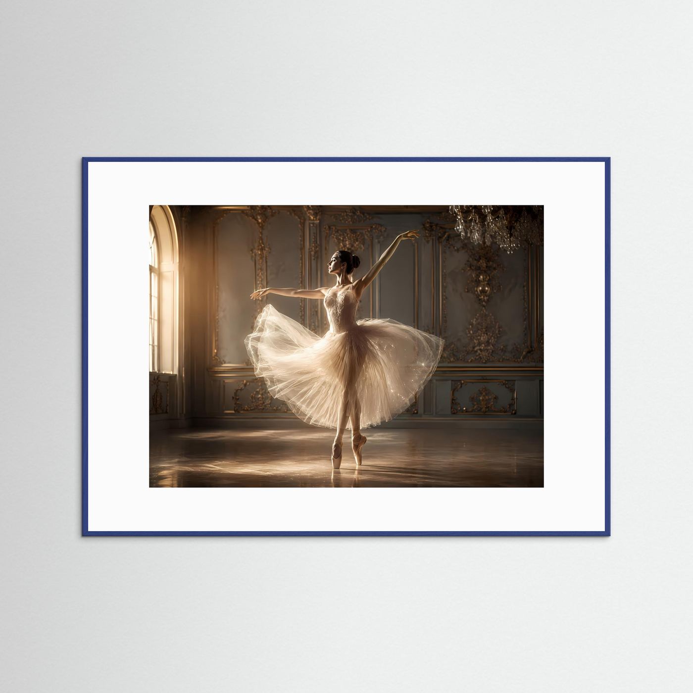 Elegante Ballerina im Barocksaal | Klassischer Tanz & Eleganz Poster