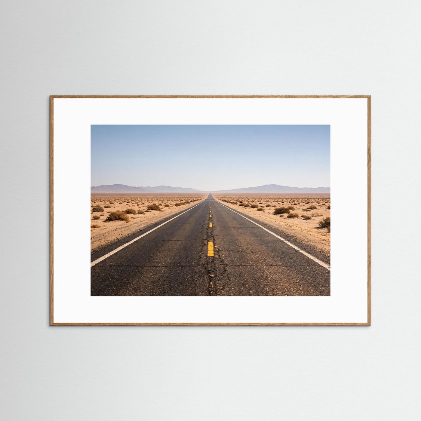 Endlose Straße in der Wüste | Panorama Highway & Natur Poster Querformat