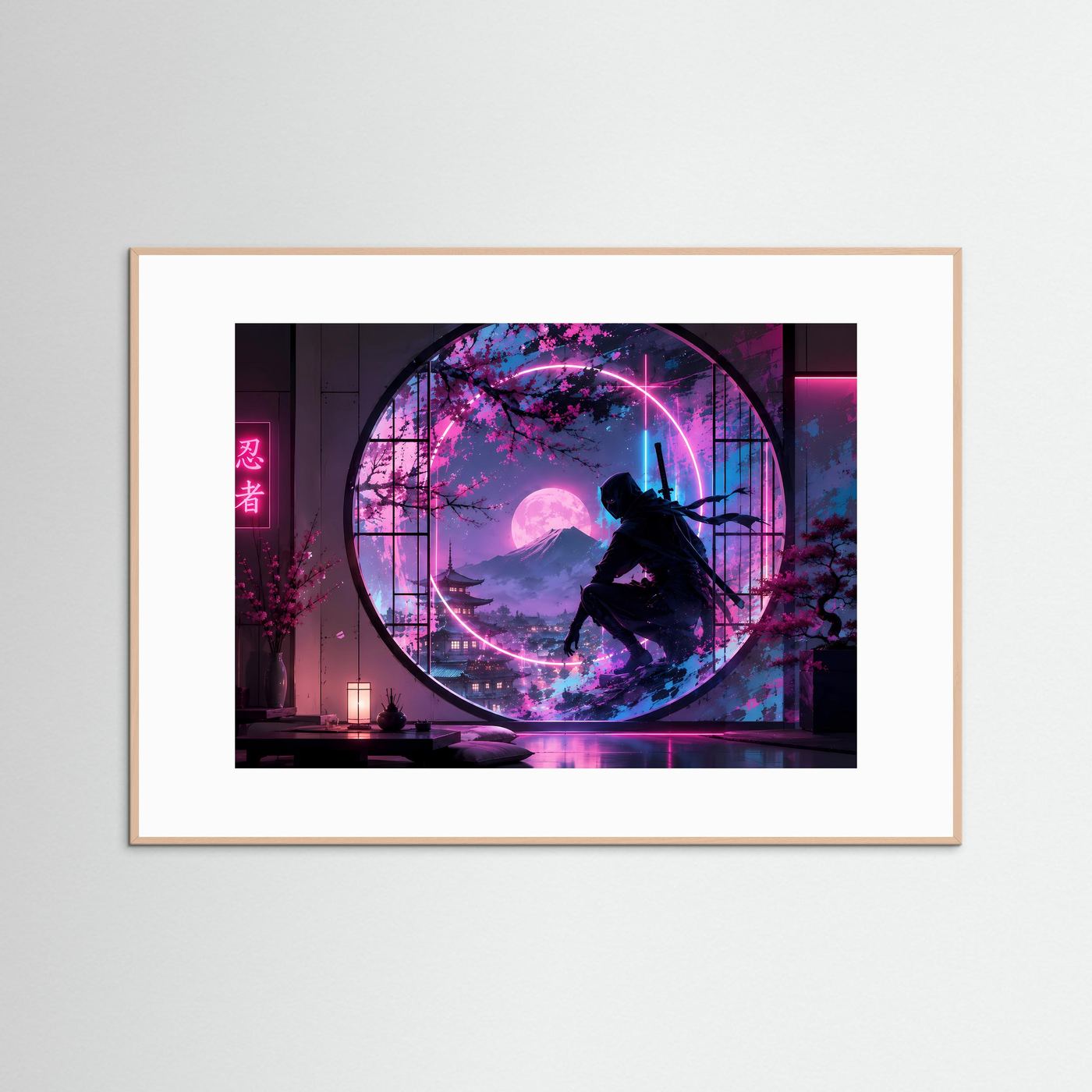 Neon Ninja in Japan | Cyberpunk Samurai & Sakura bei Nacht