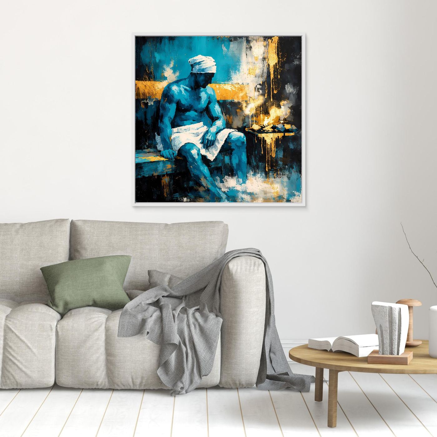 Leinwand Entspannung in der Sauna | Modernes Abstraktes Wellness Wandbild