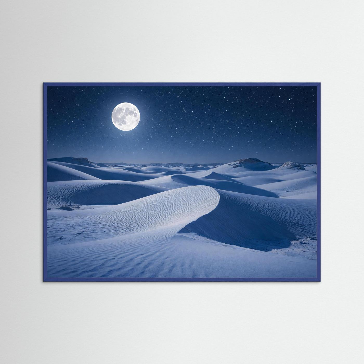 Poster Wüstenlandschaft bei Vollmond | Majestätisches Sternenhimmel Wandbild