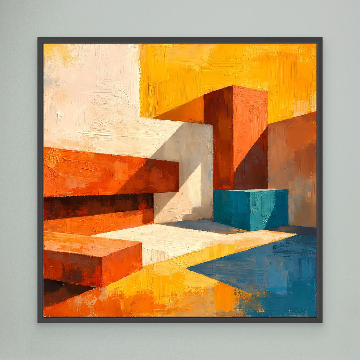 Leinwand Abstrakte Geometrische Formen im Licht | Modernes Architektur Wandbild