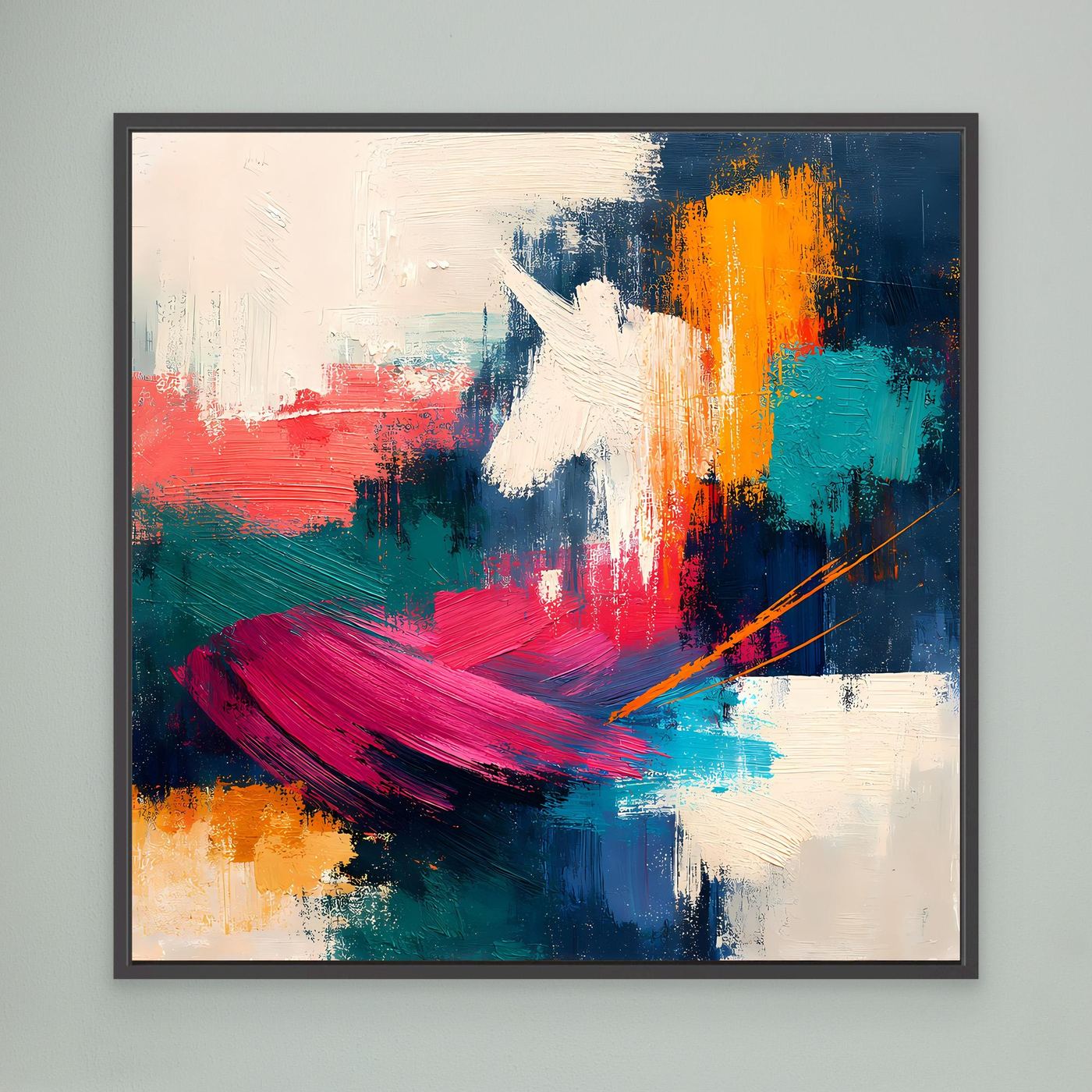 Leinwand Mystisches Einhorn im Farbenmeer | Abstraktes Fantasy Wandbild
