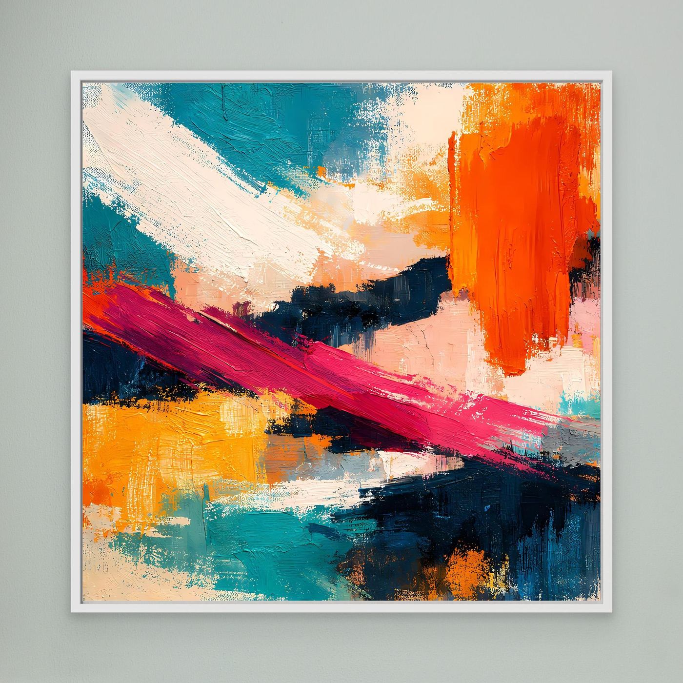 Premium Leinwand Modernes Abstraktes Gemälde | Wandbild Farbexplosion im Impasto-Stil