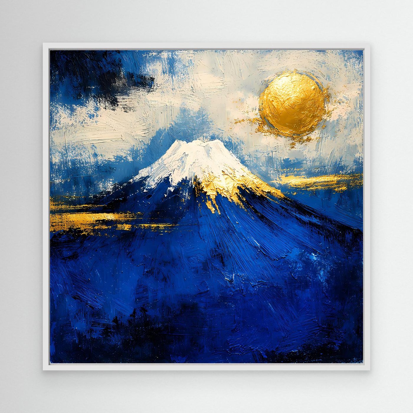 Leinwand Majestätischer Berg Fuji im Sonnenuntergang | Abstraktes Japan Wandbild Moderne Kunst