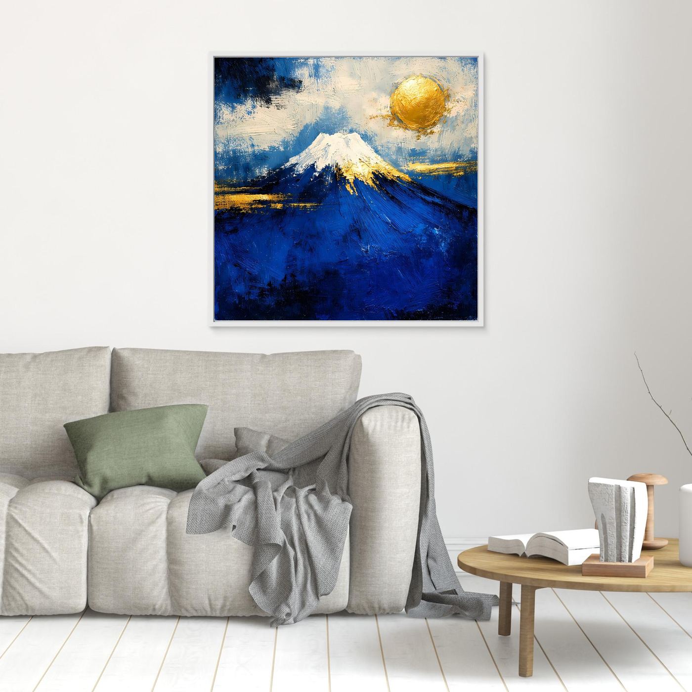 Leinwand Majestätischer Berg Fuji im Sonnenuntergang | Abstraktes Japan Wandbild Moderne Kunst