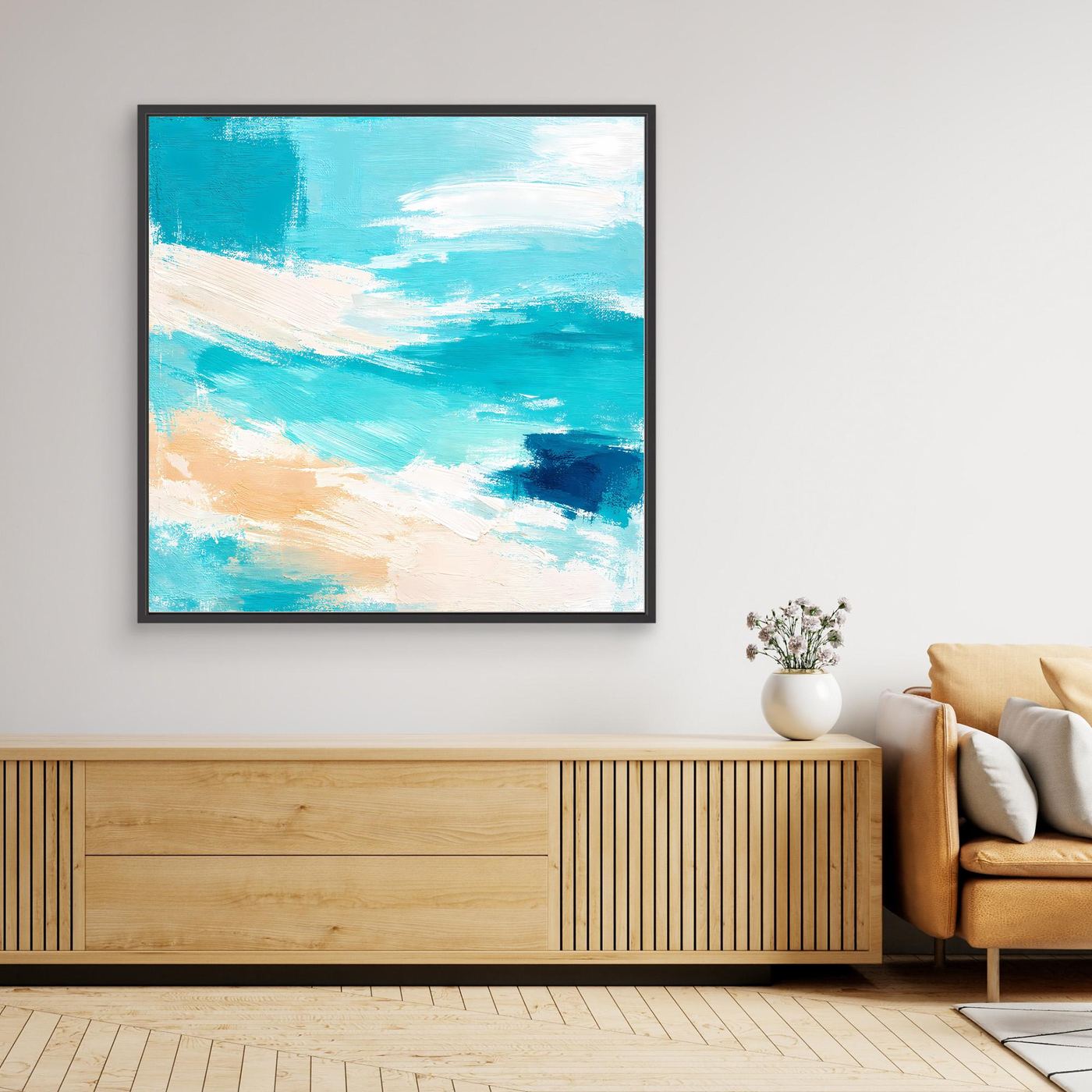 Leinwand Abstraktes Meeresrauschen am Strand | Modernes Ozean Wandbild