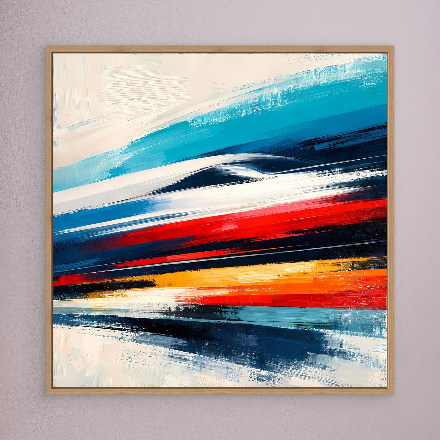 Leinwand Dynamischer Hochgeschwindigkeitszug | Abstraktes Wandbild auf echter Leinwand