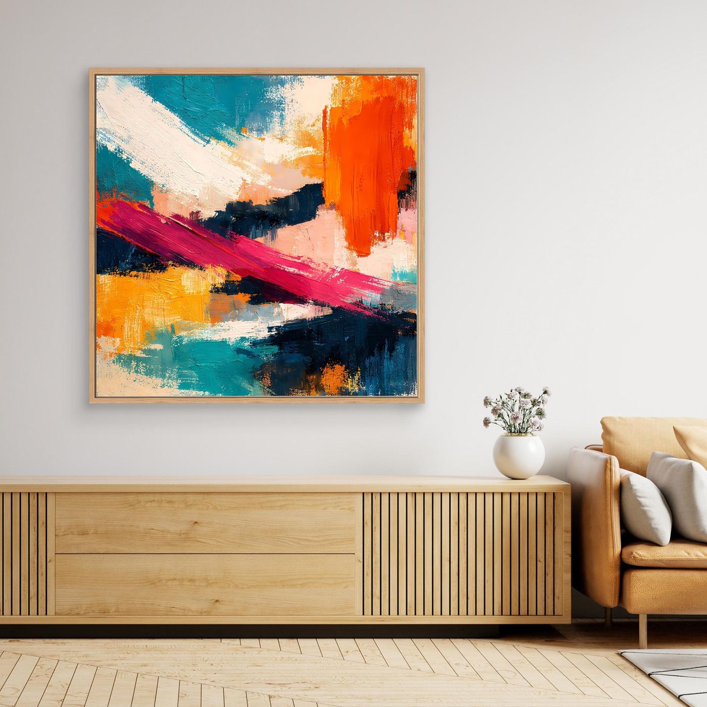 Premium Leinwand Modernes Abstraktes Gemälde | Wandbild Farbexplosion im Impasto-Stil
