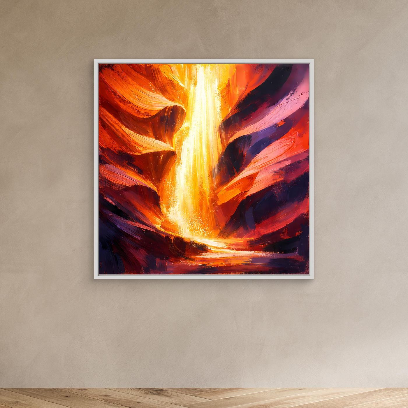 Leinwand Abstraktes Antelope Canyon Lichtspiel | Majestätisches Felsenschlucht Wandbild