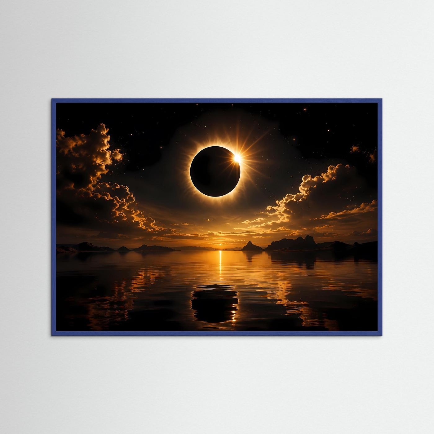 Faszinierende Sonnenfinsternis über dem See | Kosmos & Natur Poster