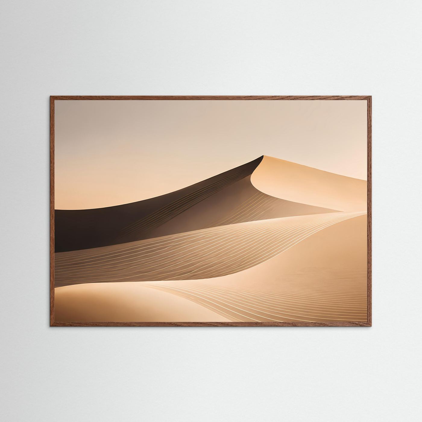 Minimalistische Wüstendünen Poster | Moderne Abstrakte Wüstenlandschaft | Beige Sanddünen Wandbild | Elegante Naturkunst | Premium Wall Art