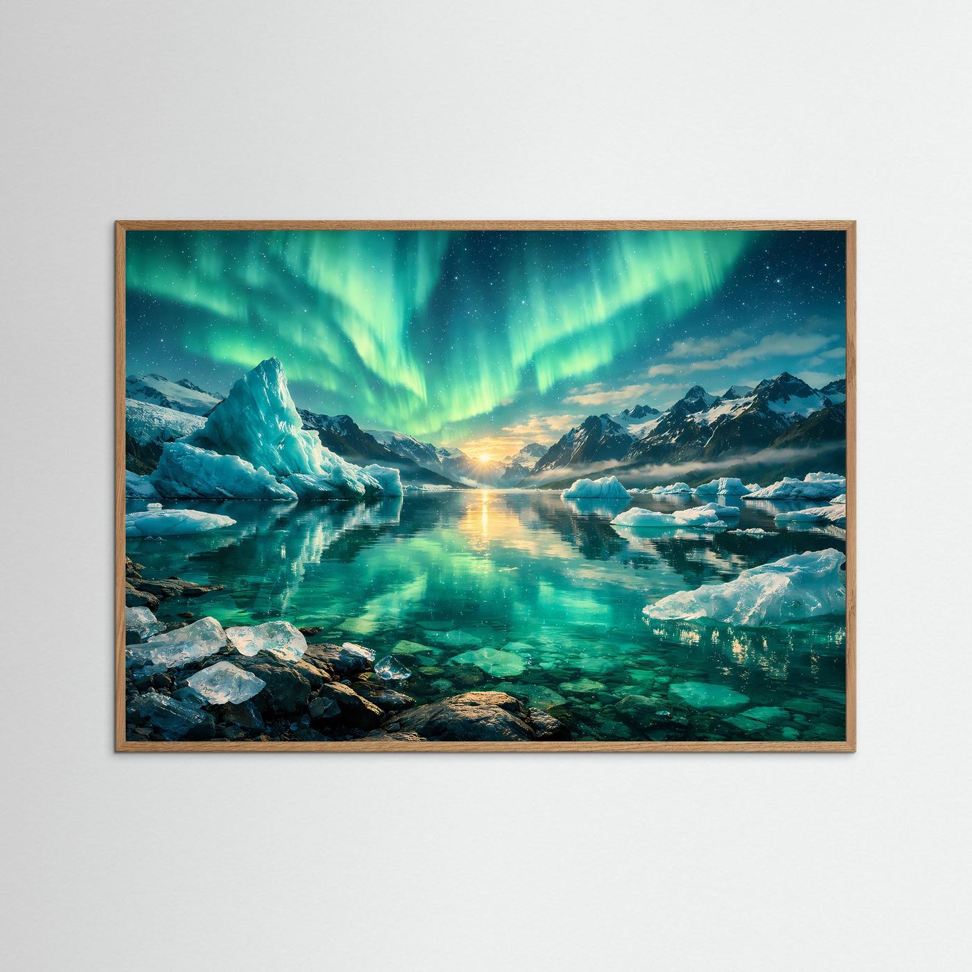 Magische Polarlichter über der Gletscherlandschaft | Natur & Nordlicht-Wandbild