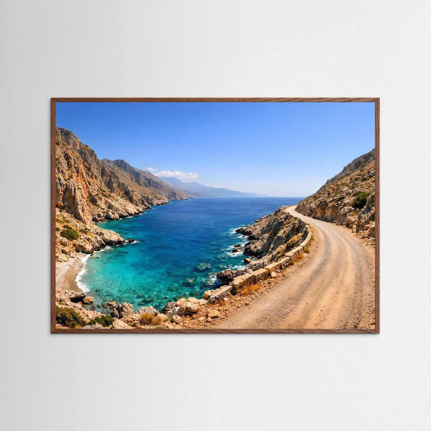 Malerische Küstenstraße am Türkisfarbenen Meer | Mediterranes Panorama & Natur Poster Querformat