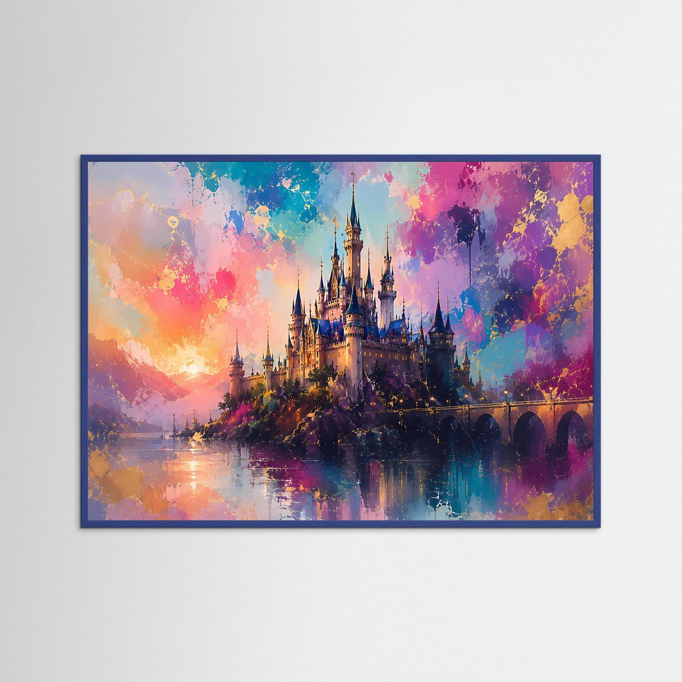 Verzaubertes Königreich | Märchenschloss & Fantasy Poster mit Gold- und Pastell-Akzenten