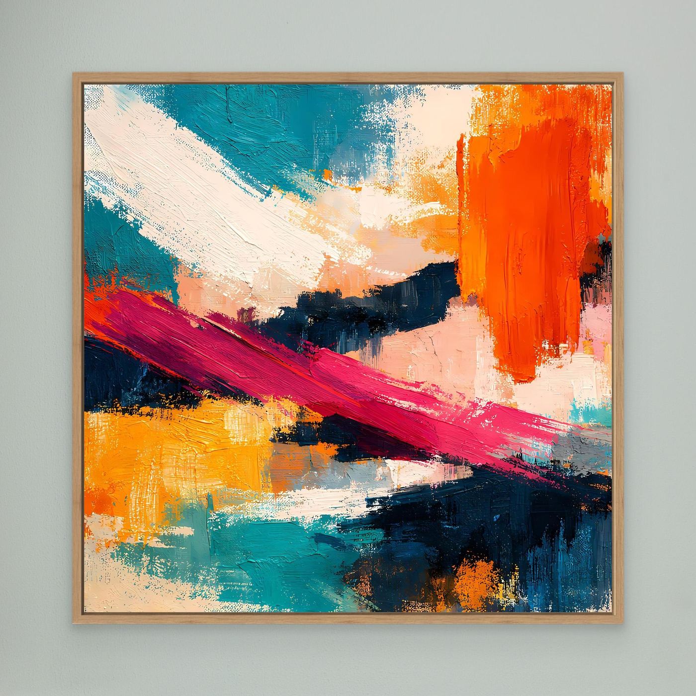 Premium Leinwand Modernes Abstraktes Gemälde | Wandbild Farbexplosion im Impasto-Stil
