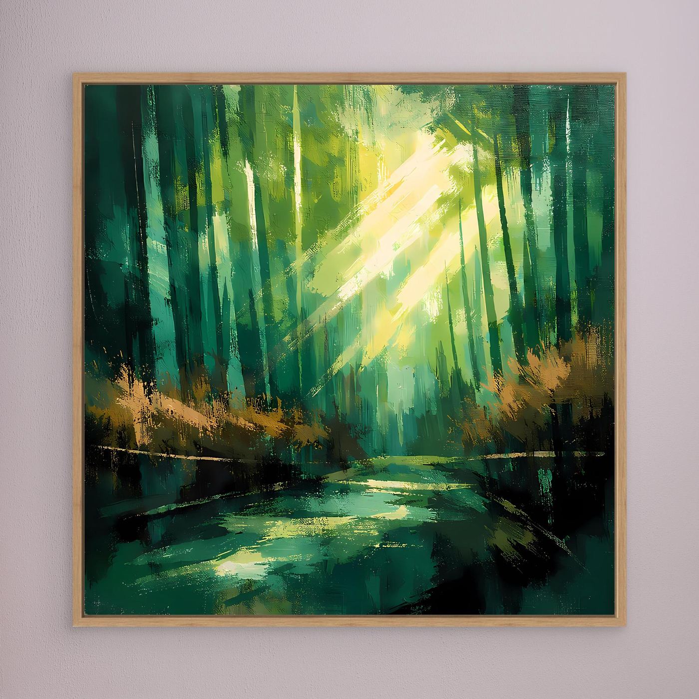 Leinwand Lichtdurchfluteter Zauberwald | Abstraktes Natur Wandbild